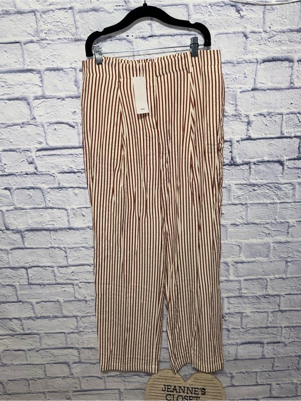 Mango Women's Pleated Striped Pants